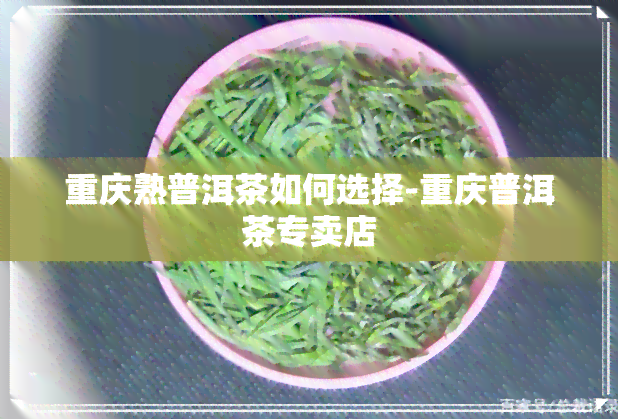 重庆熟普洱茶如何选择-重庆普洱茶专卖店