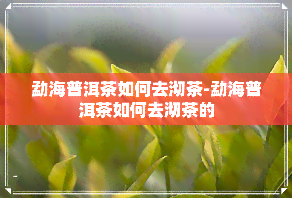 勐海普洱茶如何去沏茶-勐海普洱茶如何去沏茶的