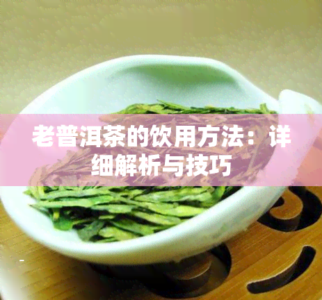 老普洱茶的饮用方法：详细解析与技巧