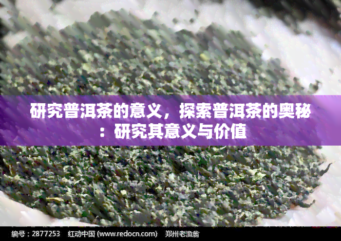 研究普洱茶的意义，探索普洱茶的奥秘：研究其意义与价值