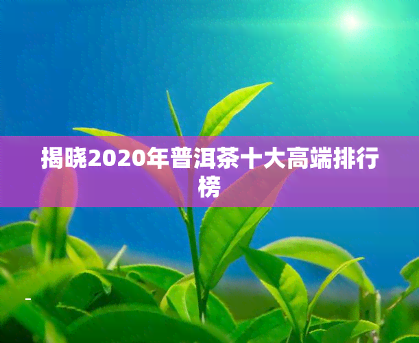 揭晓2020年普洱茶十大高端排行榜