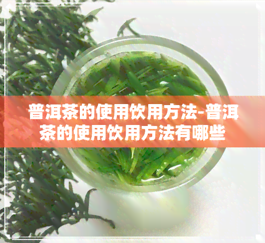 普洱茶的使用饮用方法-普洱茶的使用饮用方法有哪些