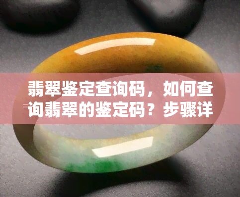 翡翠鉴定查询码，如何查询翡翠的鉴定码？步骤详解