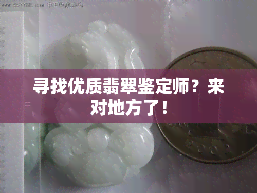 寻找优质翡翠鉴定师？来对地方了！