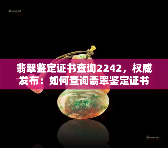 翡翠鉴定证书查询2242，权威发布：如何查询翡翠鉴定证书？入口2242已更新！