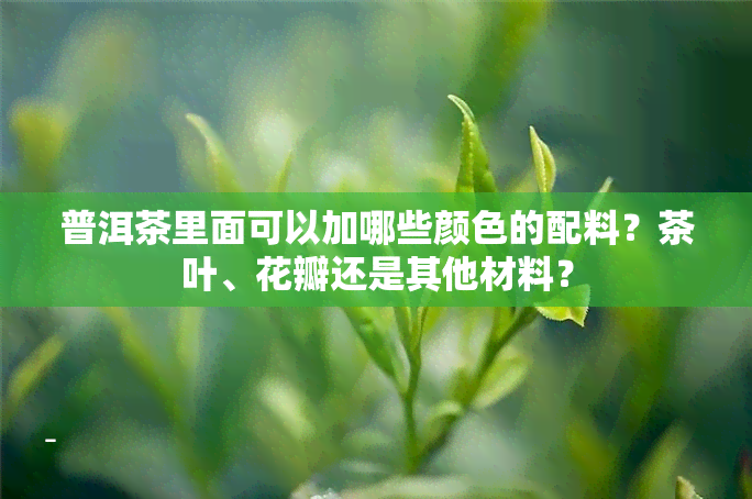 普洱茶里面可以加哪些颜色的配料？茶叶、花瓣还是其他材料？