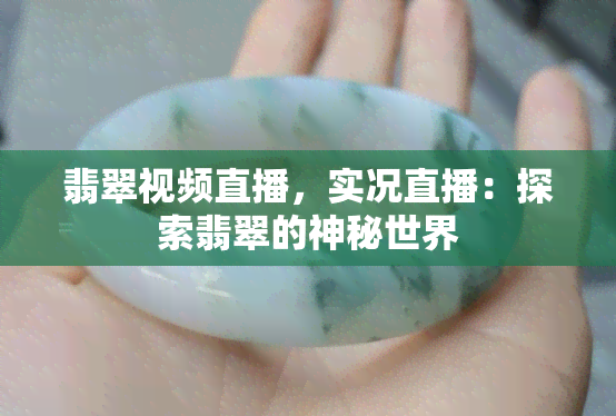 翡翠视频直播，实况直播：探索翡翠的神秘世界