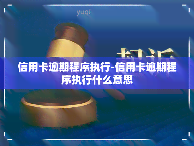 信用卡逾期程序执行-信用卡逾期程序执行什么意思