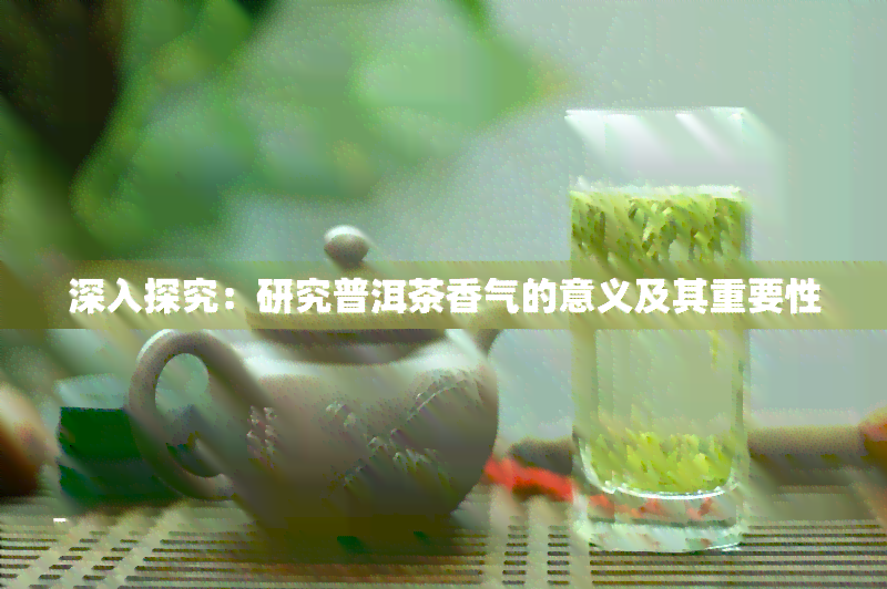 深入探究：研究普洱茶香气的意义及其重要性