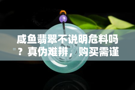 咸翡翠不说明危料吗？真伪难辨，购买需谨慎！