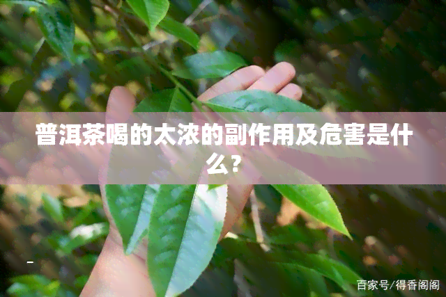 普洱茶喝的太浓的副作用及危害是什么？