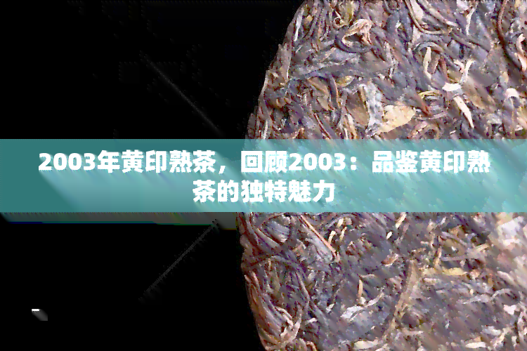 2003年黄印熟茶，回顾2003：品鉴黄印熟茶的独特魅力