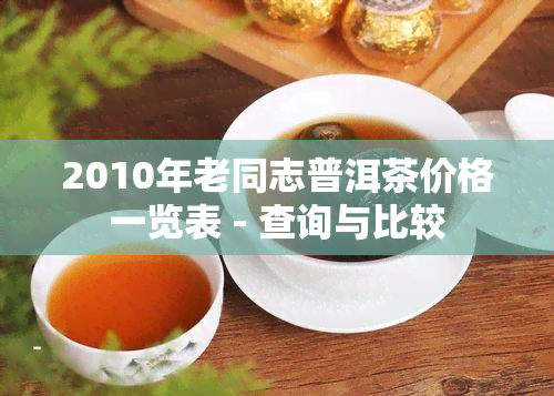 2010年老同志普洱茶价格一览表 - 查询与比较