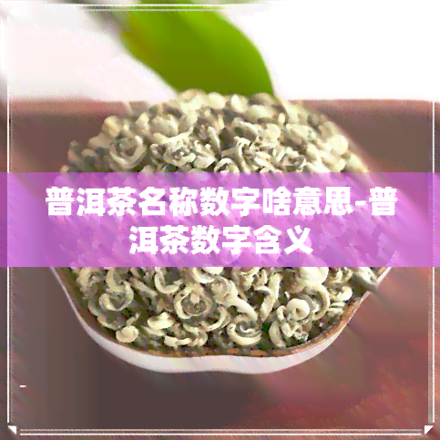 普洱茶名称数字啥意思-普洱茶数字含义