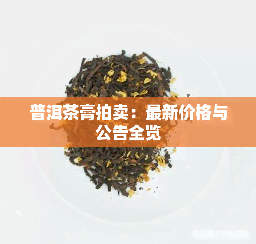 普洱茶膏拍卖：最新价格与公告全览