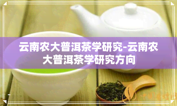 云南农大普洱茶学研究-云南农大普洱茶学研究方向