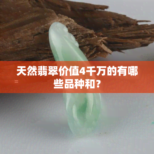 天然翡翠价值4千万的有哪些品种和？