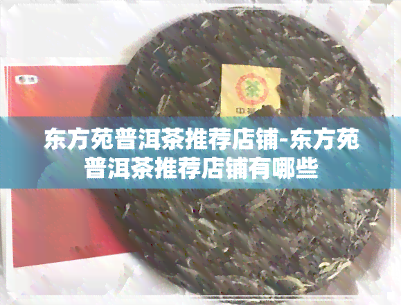 东方苑普洱茶推荐店铺-东方苑普洱茶推荐店铺有哪些