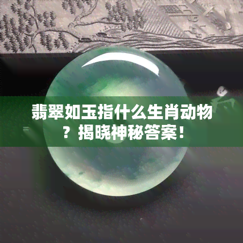 翡翠如玉指什么生肖动物？揭晓神秘答案！