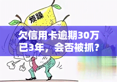 欠信用卡逾期30万已3年，会否被抓？