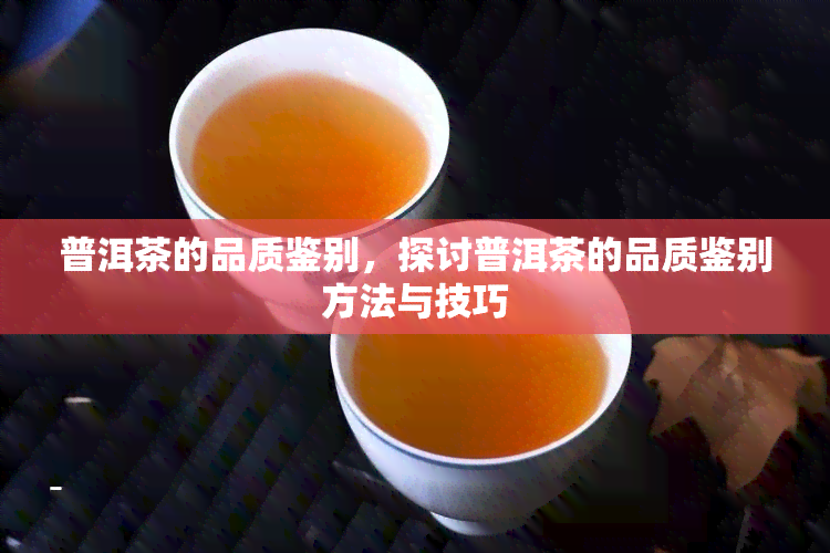 普洱茶的品质鉴别，探讨普洱茶的品质鉴别方法与技巧