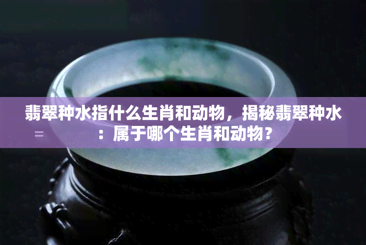 翡翠种水指什么生肖和动物，揭秘翡翠种水：属于哪个生肖和动物？