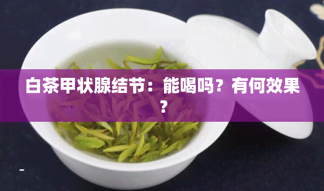 白茶甲状腺结节：能喝吗？有何效果？