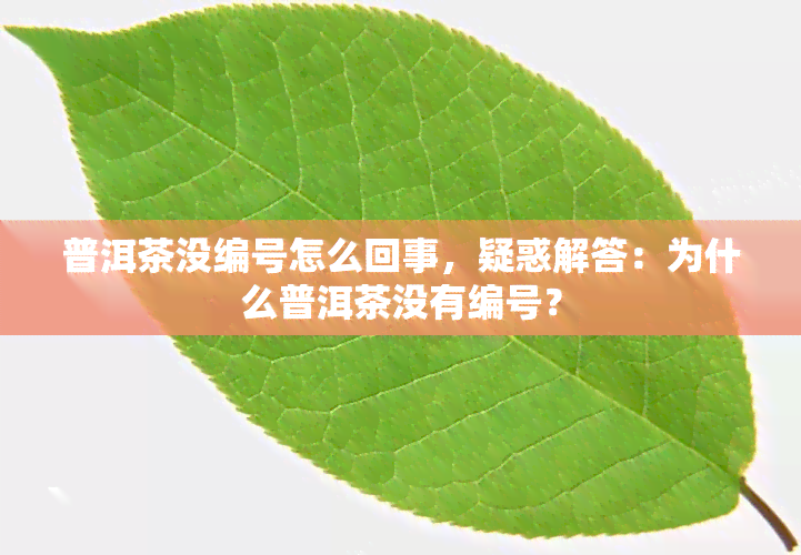 普洱茶没编号怎么回事，疑惑解答：为什么普洱茶没有编号？