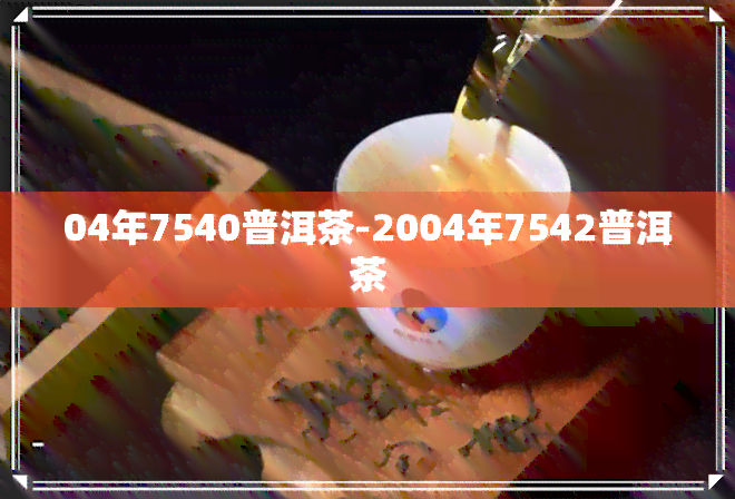 04年7540普洱茶-2004年7542普洱茶