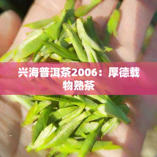 兴海普洱茶2006：厚德载物熟茶