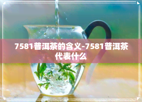 7581普洱茶的含义-7581普洱茶代表什么