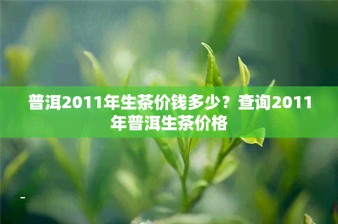 普洱2011年生茶价钱多少？查询2011年普洱生茶价格