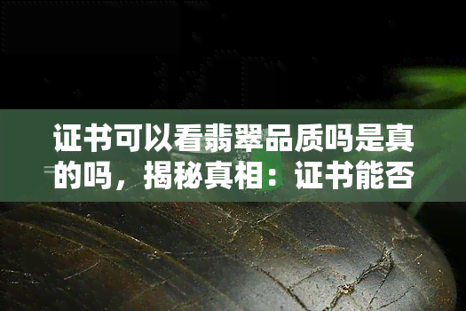 证书可以看翡翠品质吗是真的吗，揭秘真相：证书能否准确判断翡翠品质？