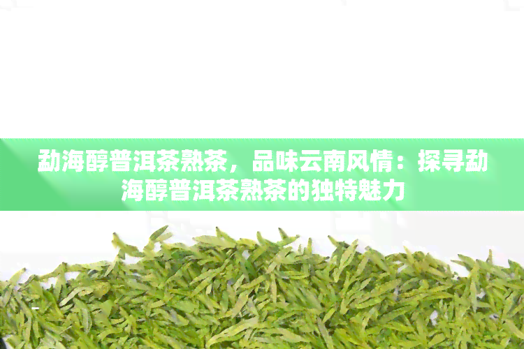 勐海醇普洱茶熟茶，品味云南风情：探寻勐海醇普洱茶熟茶的独特魅力