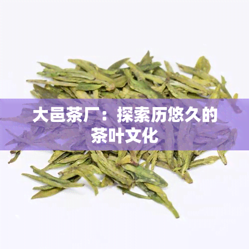 大邑茶厂：探索历悠久的茶叶文化