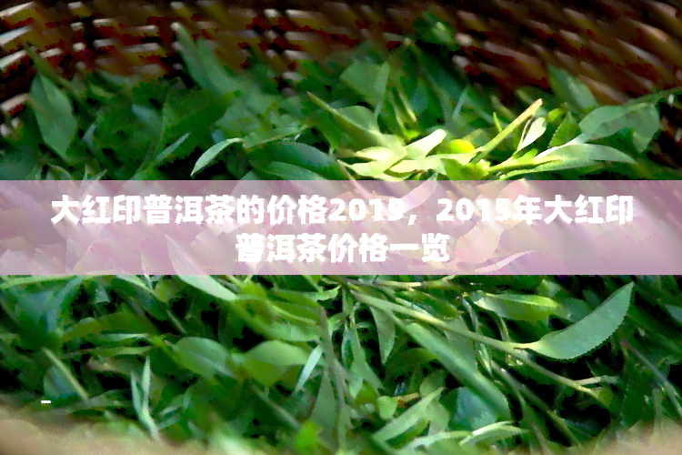 大红印普洱茶的价格2015，2015年大红印普洱茶价格一览