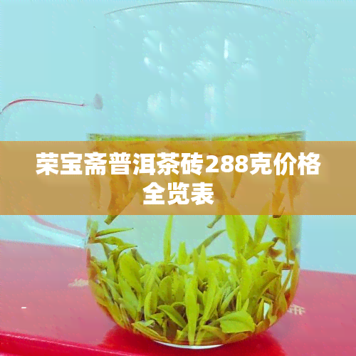 荣宝斋普洱茶砖288克价格全览表