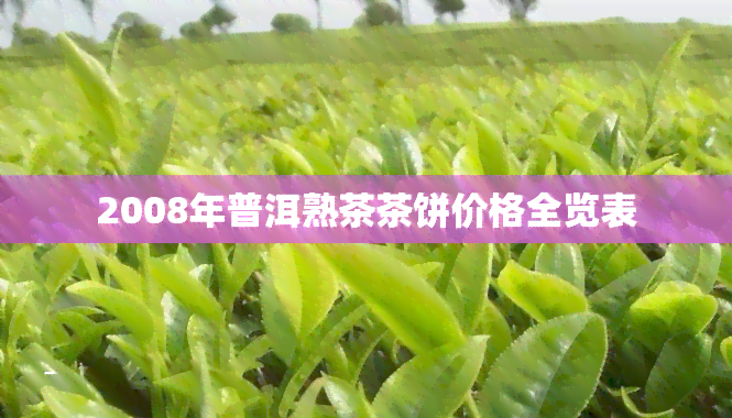 2008年普洱熟茶茶饼价格全览表