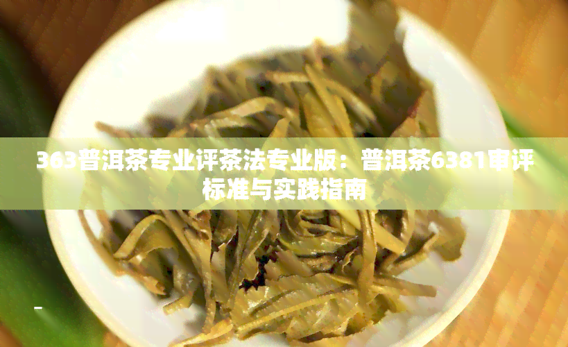 363普洱茶专业评茶法专业版：普洱茶6381审评标准与实践指南