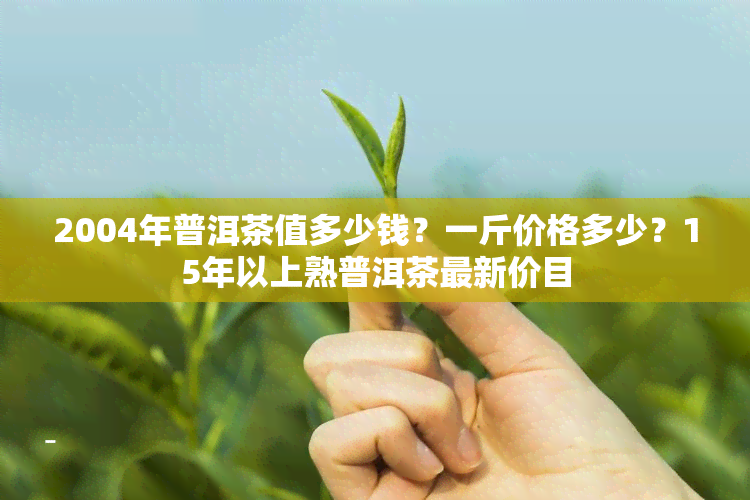 2004年普洱茶值多少钱？一斤价格多少？15年以上熟普洱茶最新价目