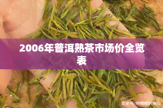 2006年普洱熟茶市场价全览表