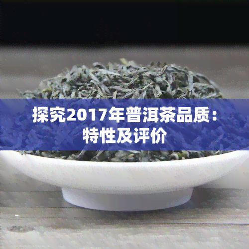 探究2017年普洱茶品质：特性及评价