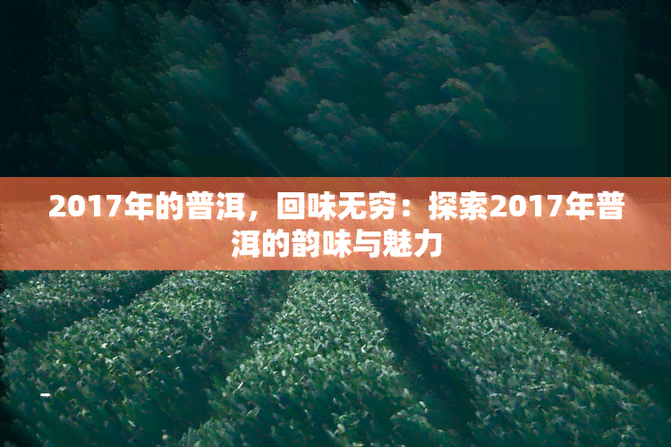 2017年的普洱，回味无穷：探索2017年普洱的韵味与魅力