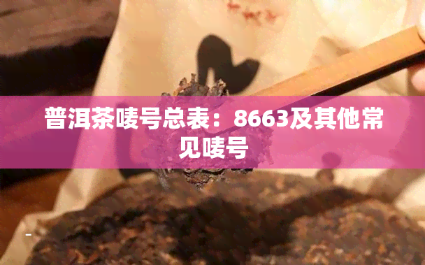 普洱茶唛号总表：8663及其他常见唛号