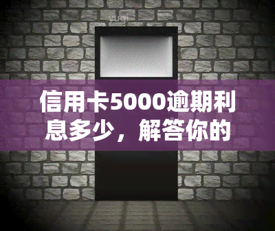 信用卡5000逾期利息多少，解答你的疑问：信用卡逾期5000元的利息是多少？