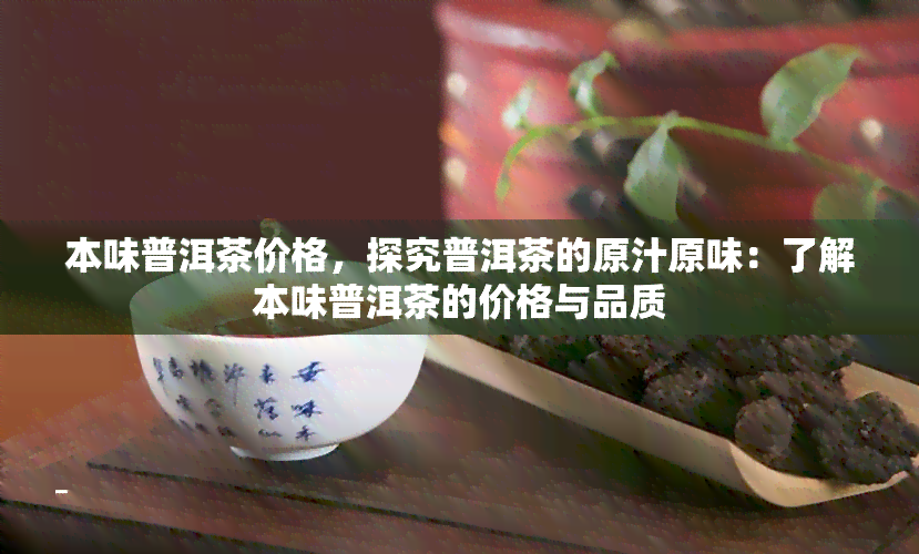 本味普洱茶价格，探究普洱茶的原汁原味：了解本味普洱茶的价格与品质