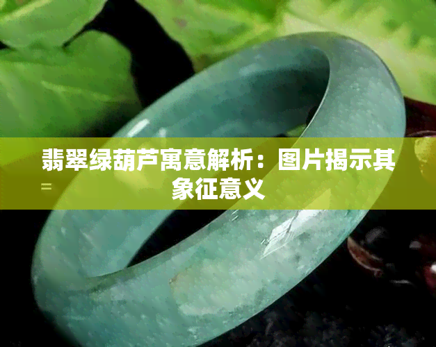 翡翠绿葫芦寓意解析：图片揭示其象征意义