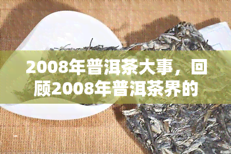 2008年普洱茶大事，回顾2008年普洱茶界的重要