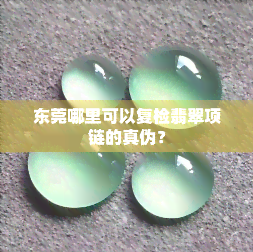 东莞哪里可以复检翡翠项链的真伪？