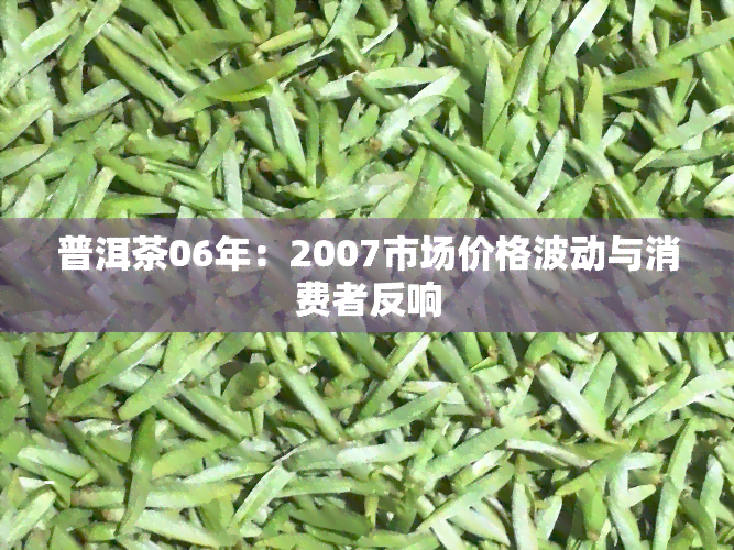 普洱茶06年：2007市场价格波动与消费者反响